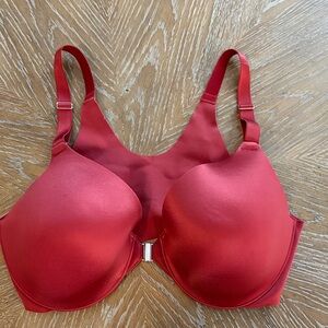 Soma Vanishing Back Full Coverage Front Clasp Closure Burgundy Red Bra Size 36D